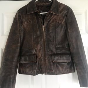 Brown leather jacket